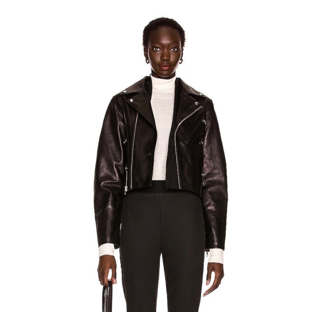 $1395 RtA Black Leather Moto Jacket Saige Biker FWRD Designer Motorcycle Sz XS - Picture 16 of 16